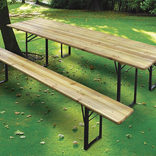 VERDELOOK Set birreria, 2 panche e Tavolo in Legno Naturale, 80x200 cm
