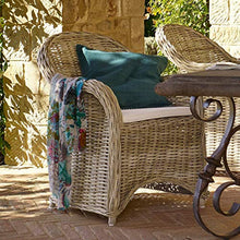 Loberon Poltrona Margate, Rattan, Cotone, Poliuretano, L/A/P ca. 65/90/75 cm, Marrone