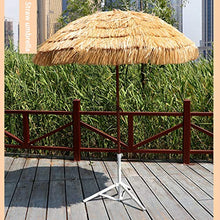YRCWZF Ombrellone da Spiaggia in Paglia, Ombrellone Rotondo 61in Ricoperto con Rafia, Ombrellone in Paglia di Colore Naturale Resistente e Robusto