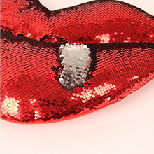 YAKEF Mermaid Cuscini a Forma di Labbra Reversibile a Due Colori Paillettes Mermaid Copertura del Cuscino a Forma di Cuore con Inserto 45,7 cm × 22,9 cm (Rosso/Argento)