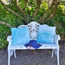 Panca bianca in alluminio, resistente per esterni e giardino, fabbricazione artigianale europea.