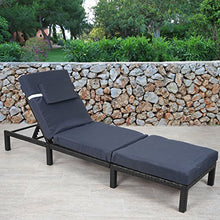 Lettino da esterno polyrattan HWC-A51 regolabile Premio antracite cuscino grigio