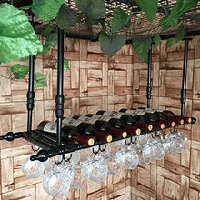 FWZJ Wine Lovers/Floating Wine Shelf And Glass Rack Set Wall Mounted for Kitchen, Dining Room, Bar, Wine Cellar/Wall Mounted Wine Bottle Rack/Hanging Wine Holder from Ceiling/Wal