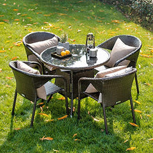 Set di Mobili da Giardino per Esterni, Set di Conversazioni per Sedie in Vimini da 5 Pezzi Include 4 Sedie E 1 Tavolo Set di Mobili Combinati in Rattan per Tutte Le Stagioni