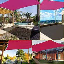 CH-GTJ Tenda A Vela Rettangolare,Antivento Impermeabile Protezione Raggi UV per Giardino Terrazza Campeggio,Rose Red,4X4m
