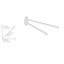 WENKO Portasalviette a 2 bracci orientabili Basic, bianco - 2 bracci mobili, Metallo, 4.5 x 9.5 x 41 cm, Bianco