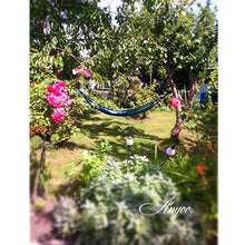 Anyoo Amaca in Cotone da Esterno per Giardino Portatile Campagna Tela Letto Corde Oscillanti capacità 200 kg Leggera con Borsa per Giardino Cortile Spiaggia Backpacking Escursionismo