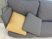 Kartell, Pop Outdoor 704362, Divano 3 Posti da Giardino Esterno, cm242x70. Cuscini a Righe Blu.