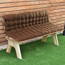 ANQI - Cuscino antiscivolo per panca a 2 posti, schienale imbottito con cravatte, spesso per mobili da giardino, interni in metallo, morbido e confortevole
