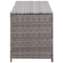 Tidyard Baule da Giardino, Baule Contenitore da Esterno in Polyrattan Grigio 150x50x60 cm