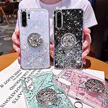 NSSTAR Compatibile con Huawei P30 pro Custodia TPU Silicone Trasparente Cristallo Glitter Silicone TPU Case Morbida con Staffa ad anello Cover Ultra Sottile Bumper Case Antigraffio,transparente