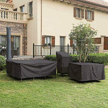 THJ Set di Mobili da Giardino per Esterni, Rivestimento per Mobili in Tessuto Oxford 210D Resistente all'Acqua E Resistente per Set di Cubi, Mobili da Giardino (124 * 68 * 101cm,Nero)