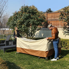 SONGMICS GFC93M Copertura Protettiva per Mobili Arredamento da Giardino, Tavoli e Sedie da Cortile, per Esterno, Impermeabile, Rettangolare, Beige, 240 x 140 x 90 cm