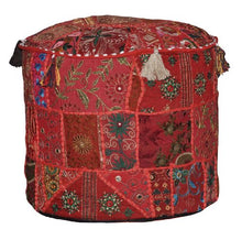 Rajasthali Indiana Traditional Home decorativo ottomano a mano e Patchwork piede sgabello Piano Cuscino, 46 x 33 cm