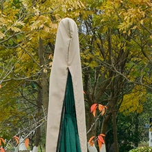 Outsunny Copertura per Ombrellone Impermeabile, Copri Ombrellone da Giardino Antistrappo, Cachi Φ57x160cm