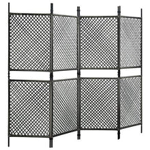 FAMIROSA Paravento a 4 Pannelli in Polyrattan Antracite 240x200 cm