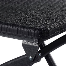 Relaxdays 10020758_46 Set Tavolo e Sedie da Campeggio BASTIAN, Pieghevoli, 3 Pezzi, Rattan, HxLxP 75,5x60x60 cm, Nero