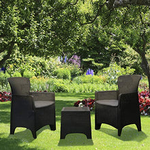 CHILLVERT Set da Giardino Alba Resina 2 Poltrone Singole + 1 Tavolo Grigio Antracite