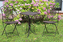 Mobili da Giardino Set Giardino Tavolo e 2 sedie in Metallo Antico Stile Marrone