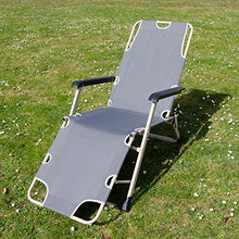 AMANKA Sedia Reclinabile con Materassino e Cuscino - 178cm Lettino da Giardino Sedia da Sole Grigio