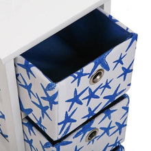 VERSA Cassetti, Cassettiera 3 cestini Blu Mare
