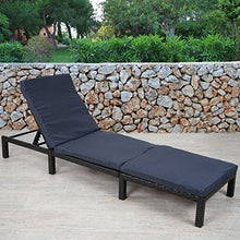 Mendler Lettino da esterno polyrattan HWC-A51 regolabile Basic antracite cuscino grigio