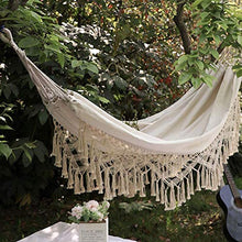 ZXCVB Amaca con Frange, Amaca da Balcone Deluxe, Amaca Doppia in Cotone per Esterni per casa, all'aperto, Cortile, Spiaggia e terrazza