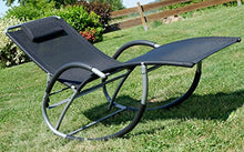 Sedia a Sdraio Dondolo Regolabile con Tessuto plastico Traspirante e Cuscino Kreta-Nero di AS-S, Colore:Nero