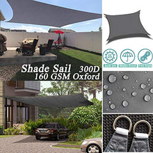 SRTUVDQ Tenda A Vela Parasole Rettangolare,Ombrelloni da Giardino Impermeabile Protezione Antivento con UV Protezione per Terrazza, Campeggio, Cortile,DarkGrey,5X5m