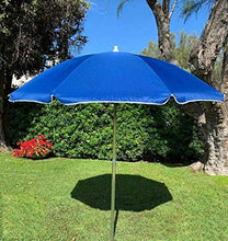GLOBOLANDIA SRL 89503new - Ombrellone Parasole con Sacca da Spiaggia in Alluminio da 220 cm con Snodo per la Reclinazione Colore Blu, per Spiaggia, Giardino e Balcone