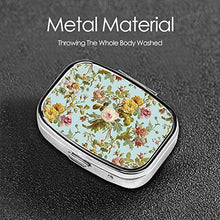 Scatola quadrata per pillole e medicine, elegante e vintage, con rose rosa, alla moda, organizer per pillole da viaggio, per integratori di vitamine