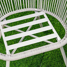 Set Salotto da Giardino 2 Poltrone e Tavolino in Rattan Bianco Crema
