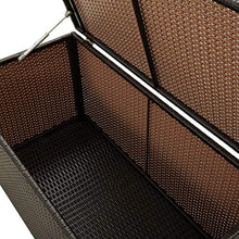 OUSEE Baule da Giardino in Polyrattan 100x50x50 cm Marrone