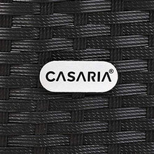 Casaria Divano Lounge 2 Posti Divanetto Nero con Cuscini Panna Pouf Mobile Chaise Longue Mobili Balcone