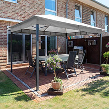 Gazebo da Giardino 3x4 m con Telo Impermeabile da ca. 180g/m² - 4 pareti Laterali Grigio Chiaro