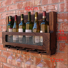 JCSW Portabottiglie da Parete in Legno con Supporto in Vetro, portabottiglie Multifunzione, THV005VHT