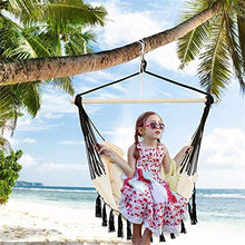 Sedia a hammock Swing con kit hardware, canvas di custodia in custodia a ramme d'attaccatura, comprendente due cuscini di seduta morbida, per camera da letto interni all'aperto, peso massimo 263 libbr