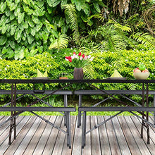Relaxdays Panchina Pieghevole, Set da 2 Panche da Birreria, Terrazza & Giardino, Plastica, HxLxP: 42 x 100 x 25 cm, Nero