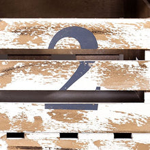 Indhouse - Panca da giardino in legno vintage con 2 cassetti