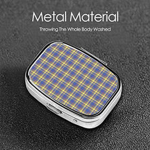 Scatola quadrata per pillole medicinali Blaue kontrolle Tartan Muster Fashion Pill Organizer Viaggio Pillola Caso Dispenser per Vitamine Integratori