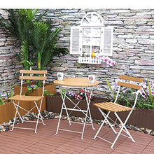 CGBF-Set Bistro Set Tavolo Pieghevole E Sedia 3 Pezzi Giardino Patio Balcone Terrazza Mobili Resistenti alle Intemperie,Marrone