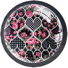 Cuori e rose Pomelli per Porta Set di 4 Pomelli per Mobili Manopole per Cassetti Cucina Armadio Vetro