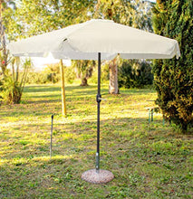 GARDENIA Ombrellone da Giardino a Palo Centrale Diametro 270cm, Palo Marrone Telo Ecrù