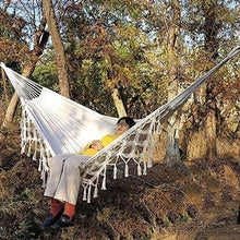 WMYATING Hammock Grande 2 Persona Stile Rame con Frange Deluxe Hammock Net Swing Sedia Indoor Appeso Swing Comfort Durata