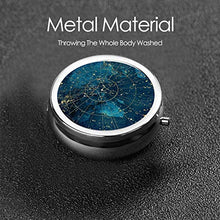 Star Map - Contenitore rotondo per pillole, 3 scomparti, in metallo, per medicina, vitamina