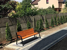 Krakwood - Panca moderna con schienale in legno da giardino