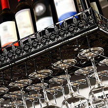Rastrelliere per bicchieri da vino Supporto per impiccatura a soffitto a soffitto regolabile da soffitto vintage in ferro calice in ferro calice stemware Organizzazione e conservazione per l'arredamen