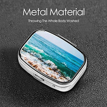 Scatola quadrata per pillole con onde oceaniche alla moda, organizer per pillole da viaggio, per integratori di vitamine