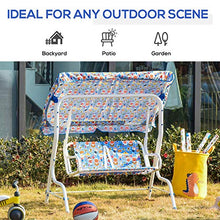 giordano shop Dondolo 2 Posti per Bambini 110x70x110 cm in Metallo e Poliestere Blu