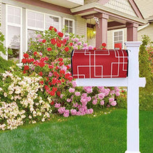 Moderno rosso e bianco geometrico unico progettato magnetico cassetta postale copre la copertura cassetta postale per giardino giardino giardino giardino decorazione dimensioni standard 51x48 pollici